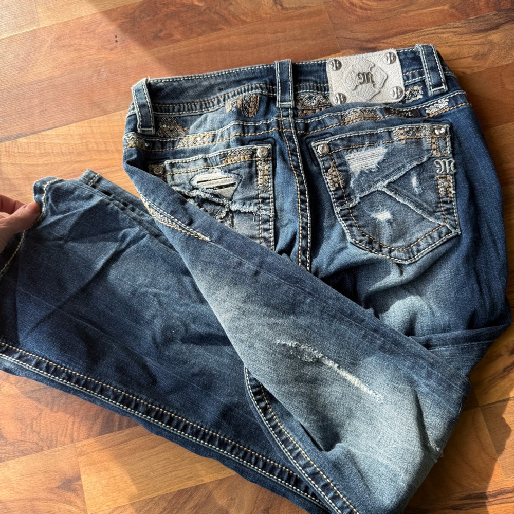 Miss Me Dark Blue Denim Jeans, signature bootcut size 26